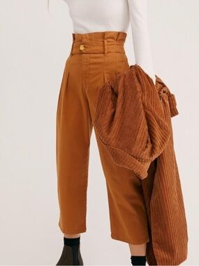 Free People Flow Away Cropped
Chestnut Pants Barrel Baggy Trousers Boho